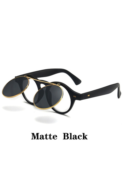 Choice1 MULTI 2 New Vintage Flip Cover Round Sunglasses Women Men Circular Su...