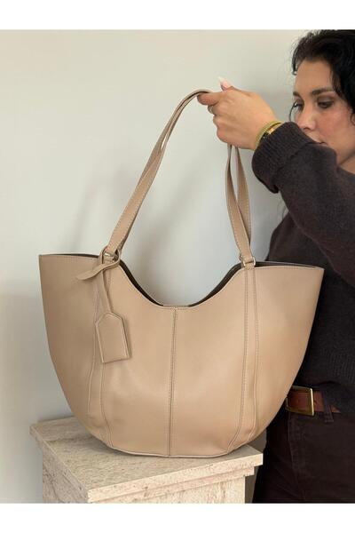 lalettobags Kadın Bej Mine Model El ve Omuz Çantası