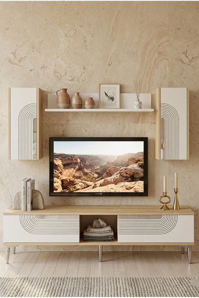 CENEYRA TVR1502DBS - MEYRA TVR150 TV ÜNİTESİ TAKIM SAFİRMEŞE-BEYAZ-SILVER 150CM