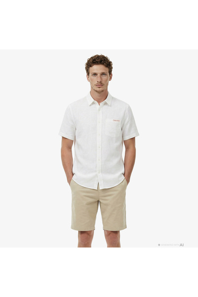 Calvin Klein SS SOLID CAUSAL LINEN CLASSIC SH