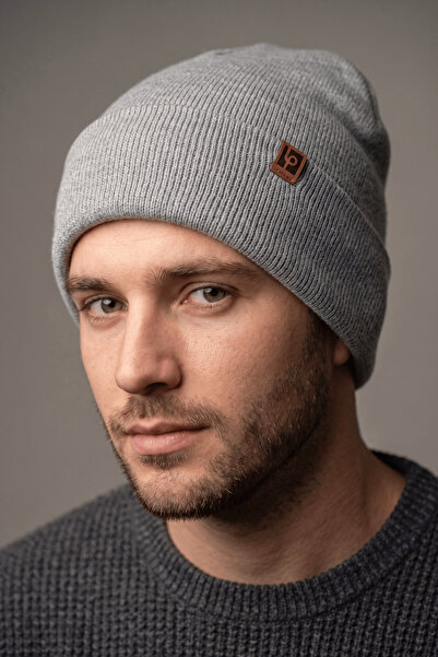 Sofist İstanbul Gray Unisex Basic Beanie LP Koleksiyonu Katlamalı Gri Ribana ...