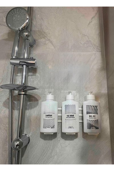 Hyd Kilitli Mekanizmalı Modern 2 Adet 3'lü Banyo Seti 400ml Aparatlı Plastik Şişe Otel Buklet Malzemesi