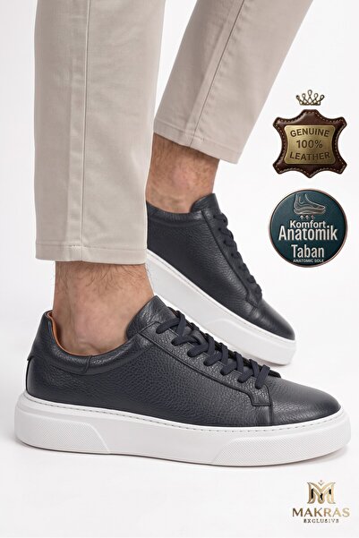 MAKRAS EXCLUSIVE Casual Tommy Sneaker Eva Taban Hakiki Deri Günlük Ayakkabı L...