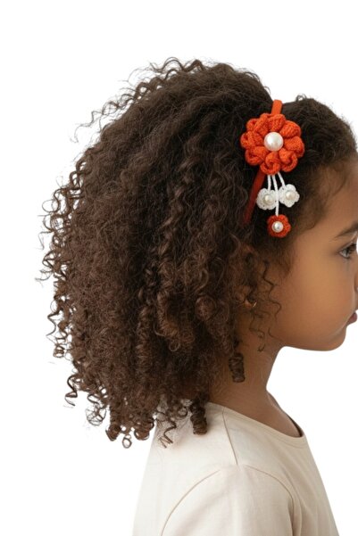 nftart.design Floral Hair Crown with Hanging Pearls