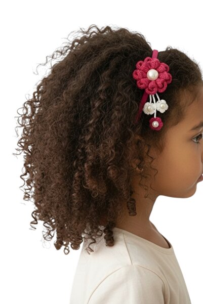 nftart.design Floral Hair Crown with Hanging Pearls