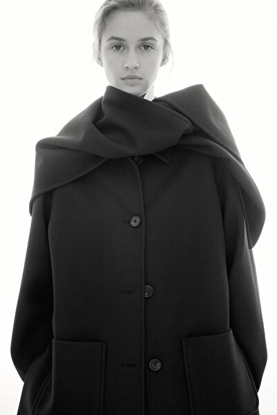 H&M Şal Detaylı Oversize Kaban