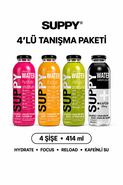 suppy Tanışma Paketi 414 ml Hydrate Focus Reload Kafeinli Su 4'lü