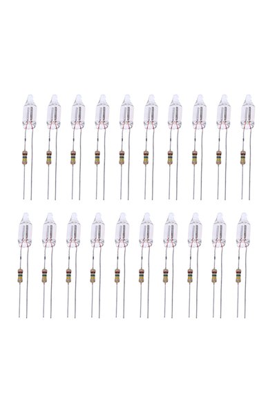 Choice 20pcs 20pcs Neon Indicator Lamps With Resistance Connected To 220V 6*1...