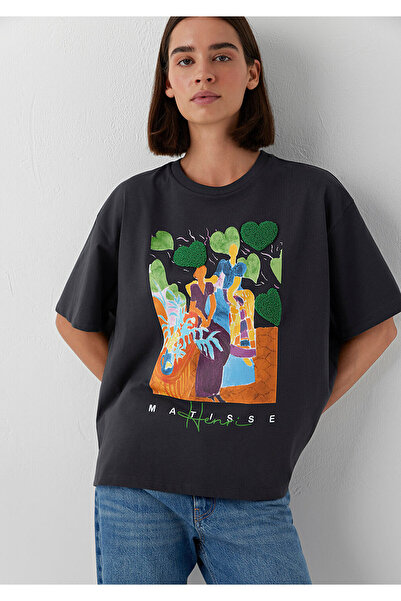 Mavi Matisse Baskılı Tişört Oversize / Geniş Kesim 1620158-70087