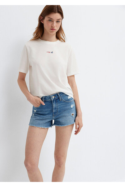 Mavi Printed Ecru T-Shirt Regular Fit / Normal Cut 1614304-70057