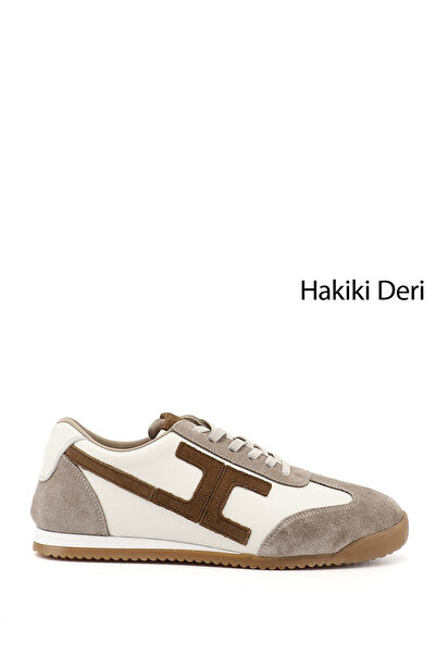 GÖNDERİ(R) Kadın Bej Lastik Bağcıklı Hakiki Deri Sneaker