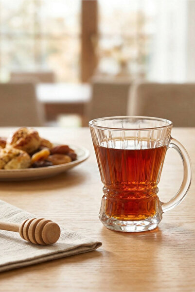 LAV Venüs Cam Kulplu Çay Bardağı 6 Kişilik 150 ml Kulplu