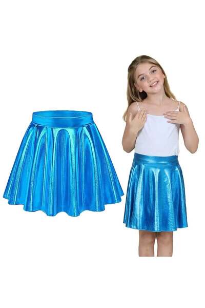 ERDEM KIDS Metalik Parlak Işıltılı şortlu kloş parti, gösteri, etkinlik, bayr...