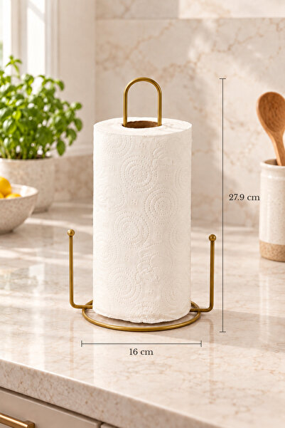 Edora Home Mat Gold Misketli Kağıt Havluluk Rulo Havluluk Peçetelik Mutfak Ba...