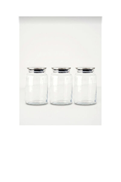 ÖZ HOME Jely Set of 3 Jars with Metal Lid 890 Cc
