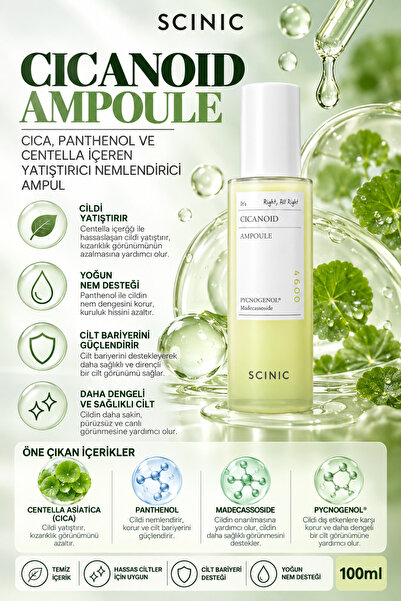 SCINIC Cicanoid Ampoule Cica & Panthenol ve Centella İçeren Yatıştırıcı Nemle...