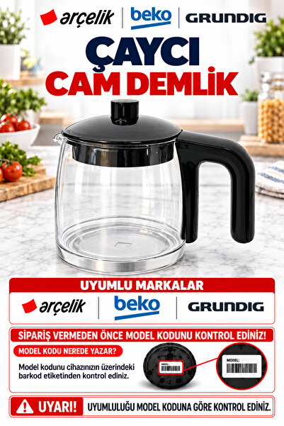 Arçelik Beko Orijinal ARK/3282/C, BKK/2110/C, ARK/3282/C Çay Makinesi Cam Dem...