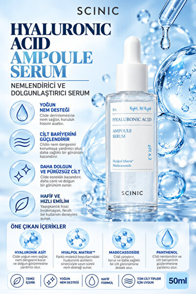 SCINIC Hyaluronic Acid Ampoule Serum Yoğun Nemlendirici Serum 50ml