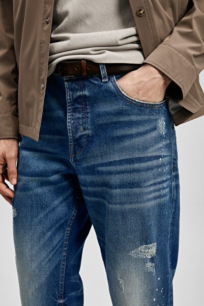 Lufian Pantaloni bărbați Philip Smart Jean, croială slim, indigo