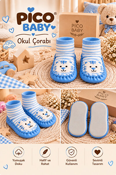 Pico Baby Deri Kaydırmaz Taban / Bebek & Çocuk Çarıp Çorap