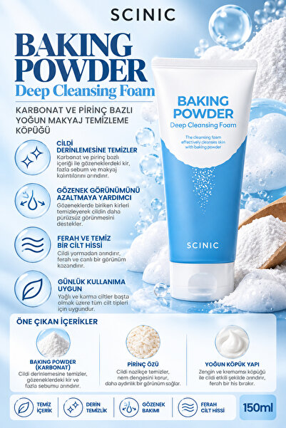 SCINIC Bakery Powder Deep Cleansing Foam Cildi Arındıran Yüz Temizleme Köpüğü...