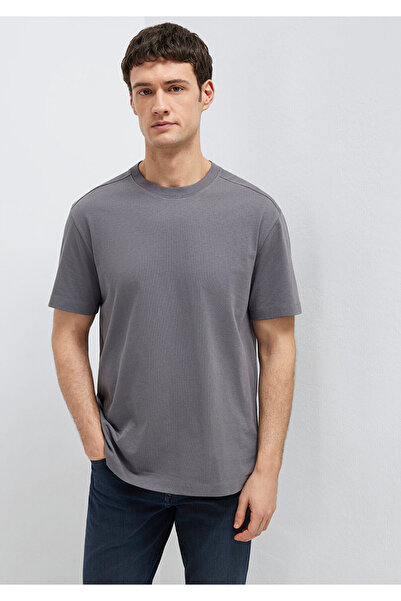 Mavi Antrasit Basic Tişört Loose Fit / Bol Rahat Kesim 0613466-90721