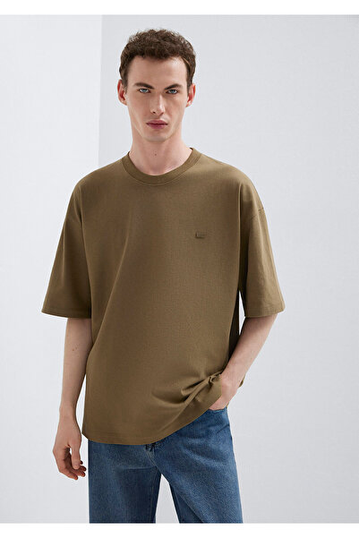 Mavi Silicone Logo Printed Green Basic T-Shirt Oversize / Wide Cut 0613188-71564