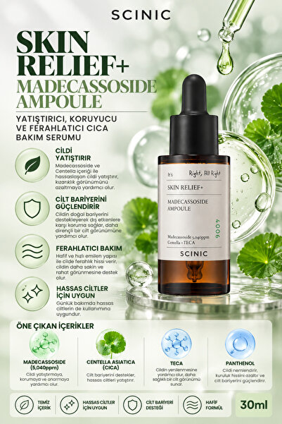 SCINIC Skin Relief Madecassoside Ampoule Yatıştırıcı ve Koruyucu Ferahlatıcı ...