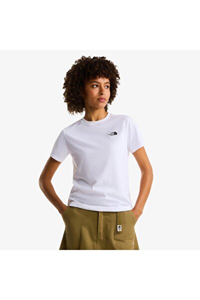 THE NORTH FACE تي شيرت نسائي أبيض من Evolution Simple Dome (NF0A8FX7FN41)
