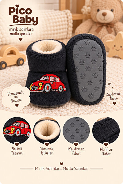 Pico Baby Bebek & Çocuk Kaydırmaz Tabanlı Ev Botu / Panduf / Kışlık Peluş Ara...