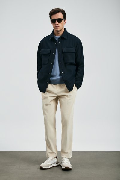 Lufian Andre Men's Knitted Jacket Navy Blue