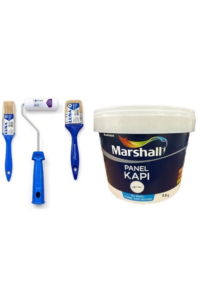 Marshall Silinebilir Su Bazlı Kokusuz Panel Kapı Boyası + Boyama Seti -Parmak...