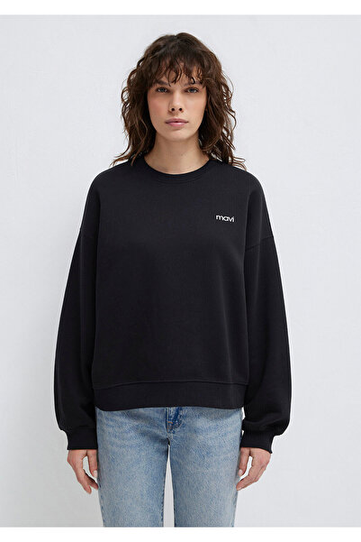 Mavi Logo Baskılı Siyah Sweatshirt 1S10490-900