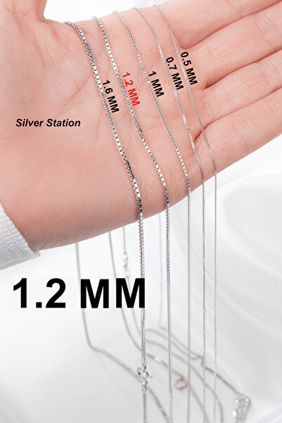 Silver Station 925 Ayar Gümüş Kolye - Küp Zincir 40-45-50-55-60-75 cm