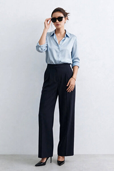 BARRELS AND OIL Women's Palazzo Pants 1001 - Navy Blue