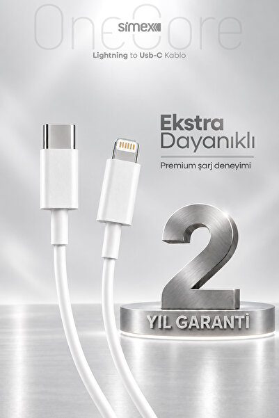 Simex iPhone 11-12-13-14 Uyumlu Usb to Lightning Hızlı Şarj Kablosu 1 Mt CE B...