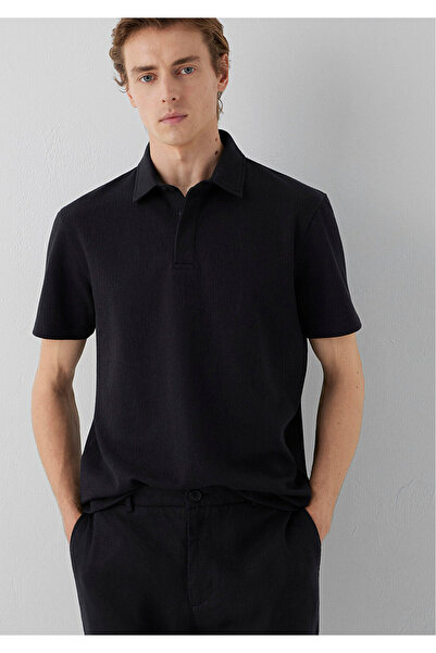 Mavi Black Polo Interlock T-Shirt Regular Fit / Standard Cut 0612869-900