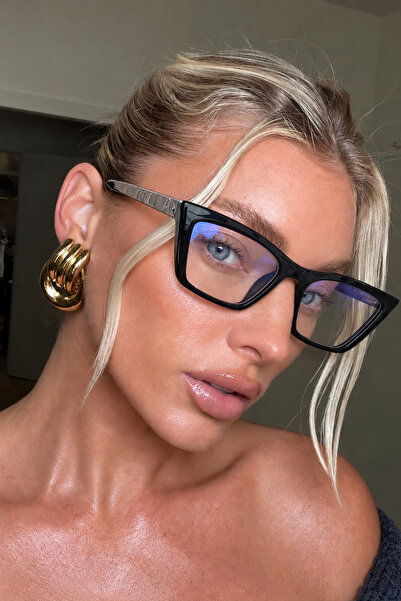 Goldmine Kadın Cat Eye Kare Blueblock Mavi Işık Korumalı Gözlük