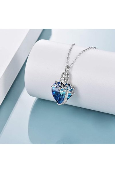 Choice BL Heart Tree of Life Urn Necklace for Ashes Cremation Jewelry Crystal...
