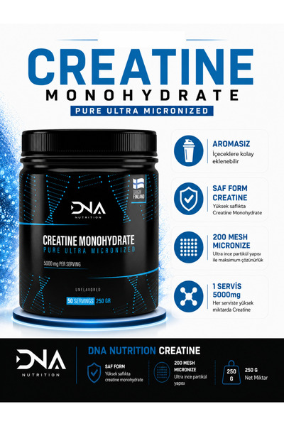 Dna Nutrition Creatine + Bcaa + Aol Package (Creatine 250Gr + Bcaa 250Gr Pineapple Flavored + Aol 300Gr + Shaker)