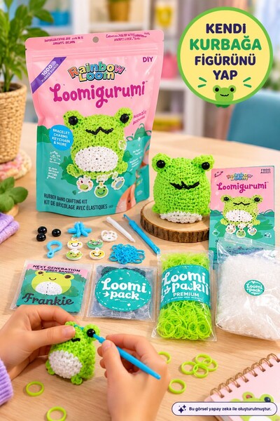 TOYFEST Rainbow Loom Loomigurumi Frog Figure Making Set Amigurumi Rubber Hobb...