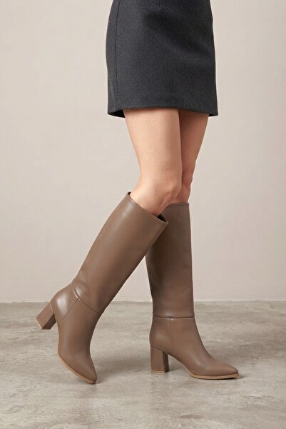 Zerenyus Roksa Premium Pointed Toe Heeled Mink Boots