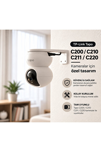 LABİNBAMBU TP -Link TAPO C200 / C210 / C220 / C211 Kamera İçin Duvar Askı Aparatı (KAMERA DAHİL DEGİLDİR)
