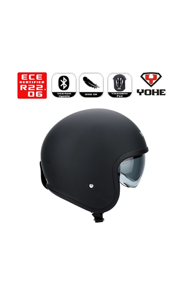 OF880 Motorsiklet Kaskı Matt Black