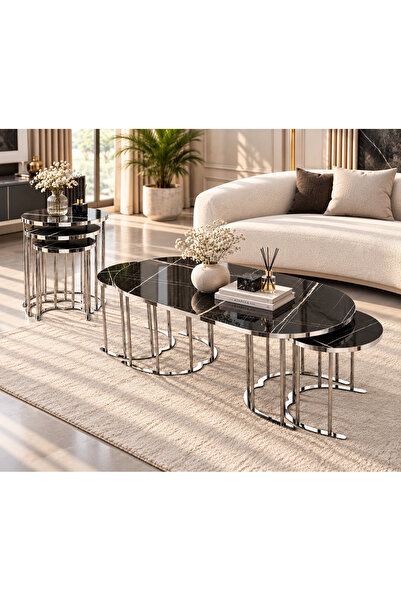 Zigon SET 2+1 OVAL ORTA SEHPA VE 3’LÜ LAK PANEL
