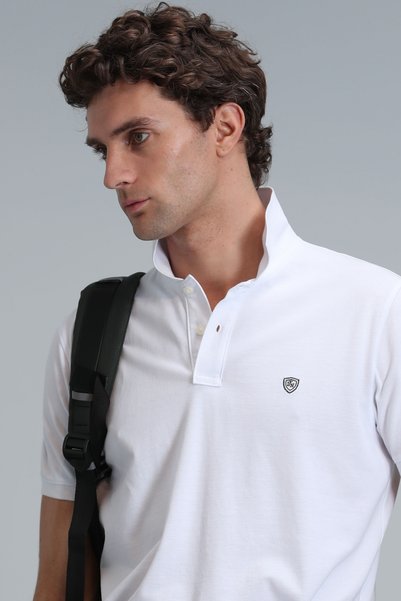 Lufian Laon Smart Men's Polo T-Shirt Slim Fit White