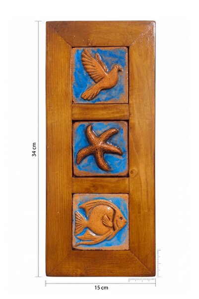 toprakanaart El Yapımı Seramik Deniz Temalı Tablo - 16x36 cm - Akdeniz/Ege ru...
