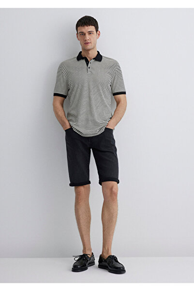 Mavi Nicholas Black Anthracite Jean Shorts 0416081307