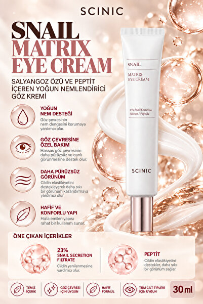 SCINIC Snail Matrix Eye Cream Salyangoz Özü ve Peptide İçeren Yoğun Nemlendir...