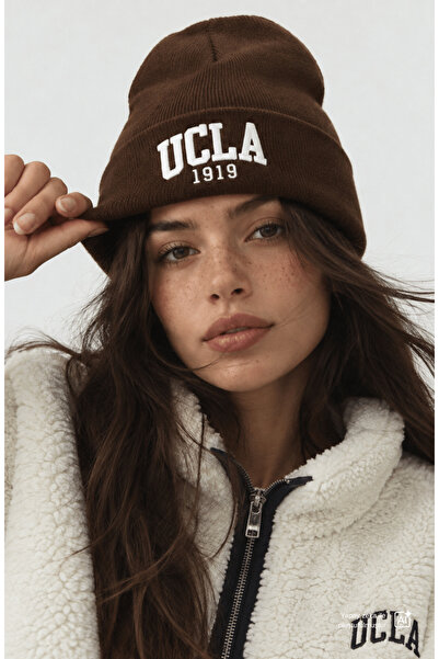 UCLA LANITA Kahve Nakışlı - Unisex Bere
